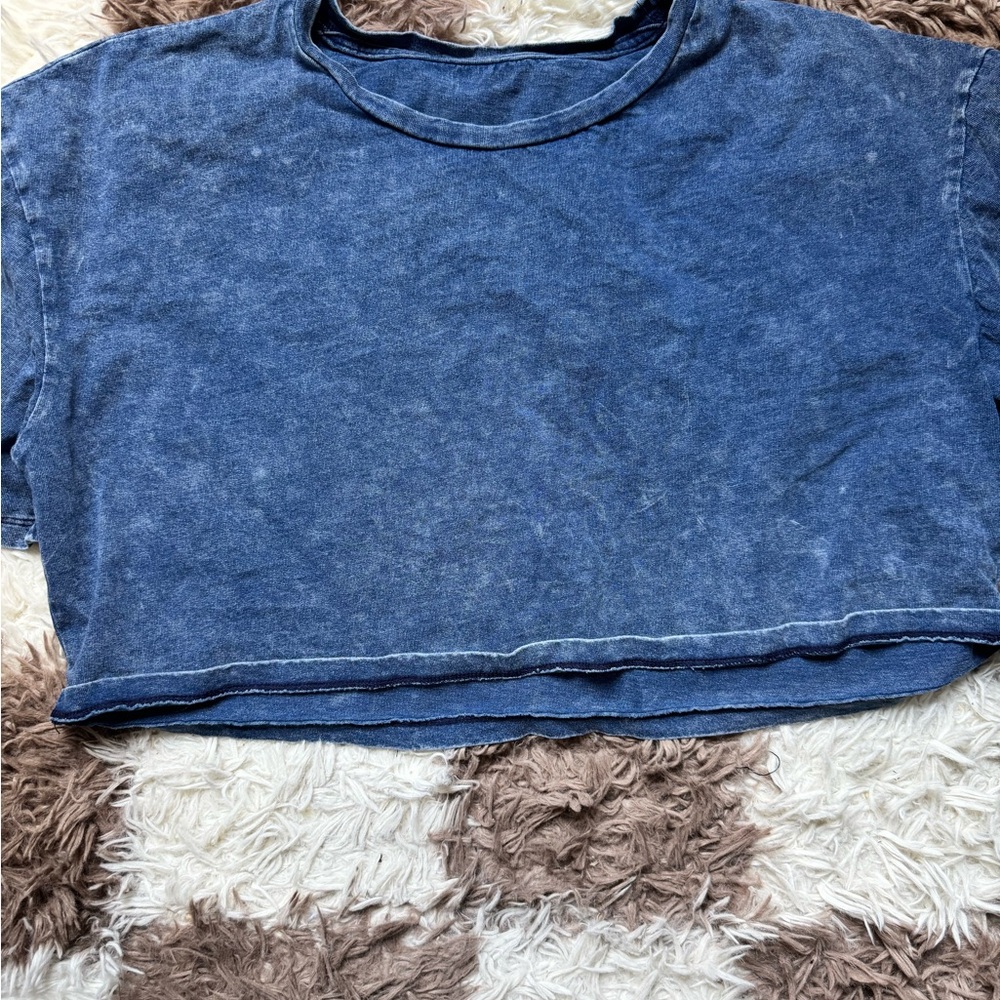 Buckle Blue Crop Top